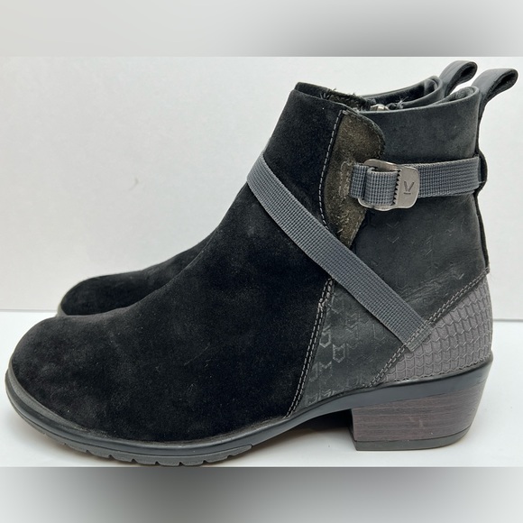 KEEN Morrison Mid Boot Suede Black Zip Belted Comfort Ankle Boots Women's Size 8 - Picture 4 of 16
